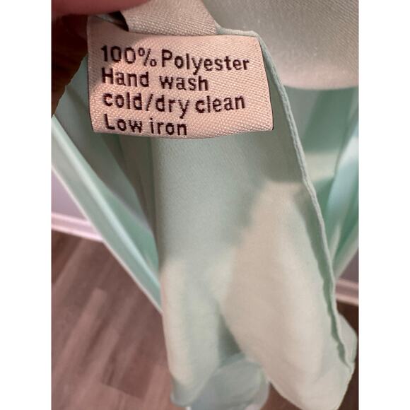 Women's Teal Gown Dress Short Sleeve Chiffon Split Open Back Size 36 - Picture 8 of 8